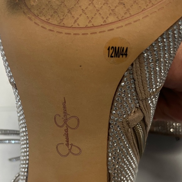 Jessica Simpson Silver Rhinestone Paegye Ankle Boots Sz. 12 - Picture 7 of 8